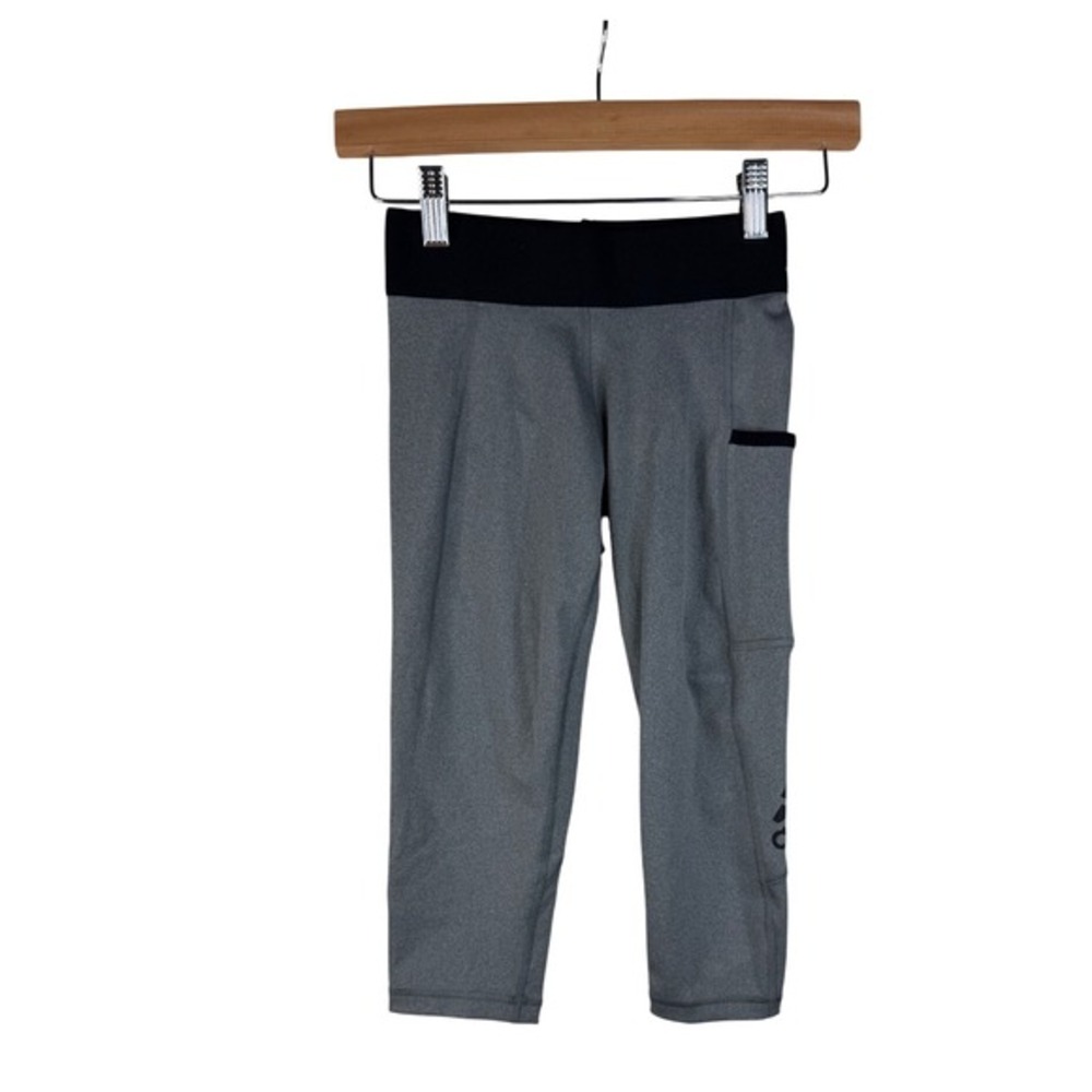 New Adidas Mid Rise Capri Tight Leggings size 2XS Gray/Black‎